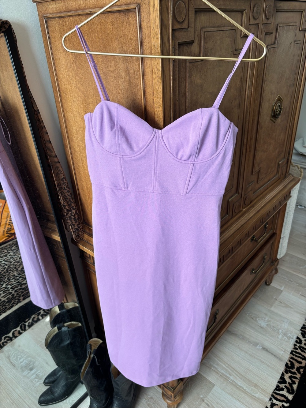 Zara Lilac Sweetheart Midi Dress